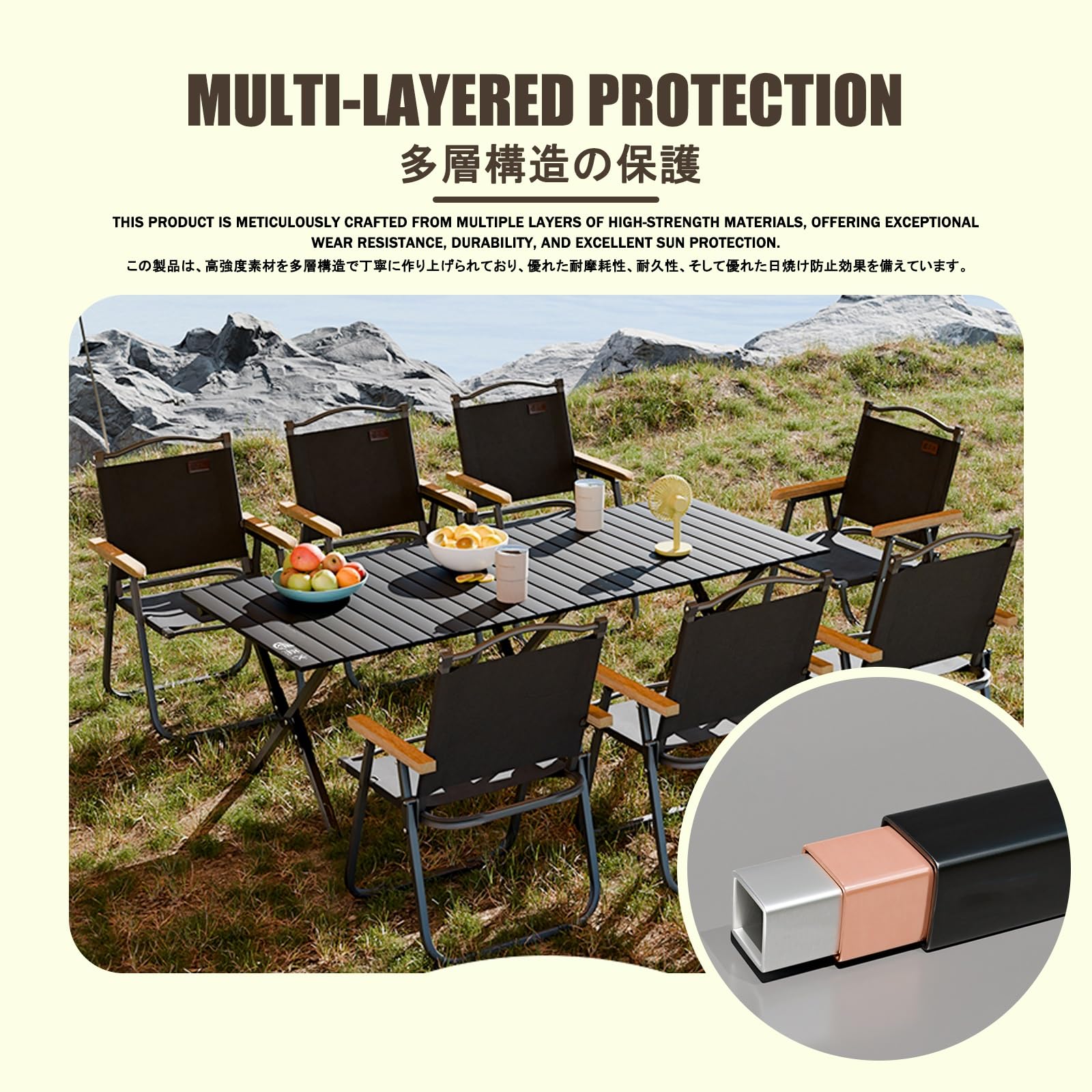 HBOOMOEM Ortable Picnic Table with Chairs，Folding Picnic Table and Bench Set，Lightweight and Easy to Carry, Suitable for Outdoor Camping, Garden Picnics, and Catering Cooking.