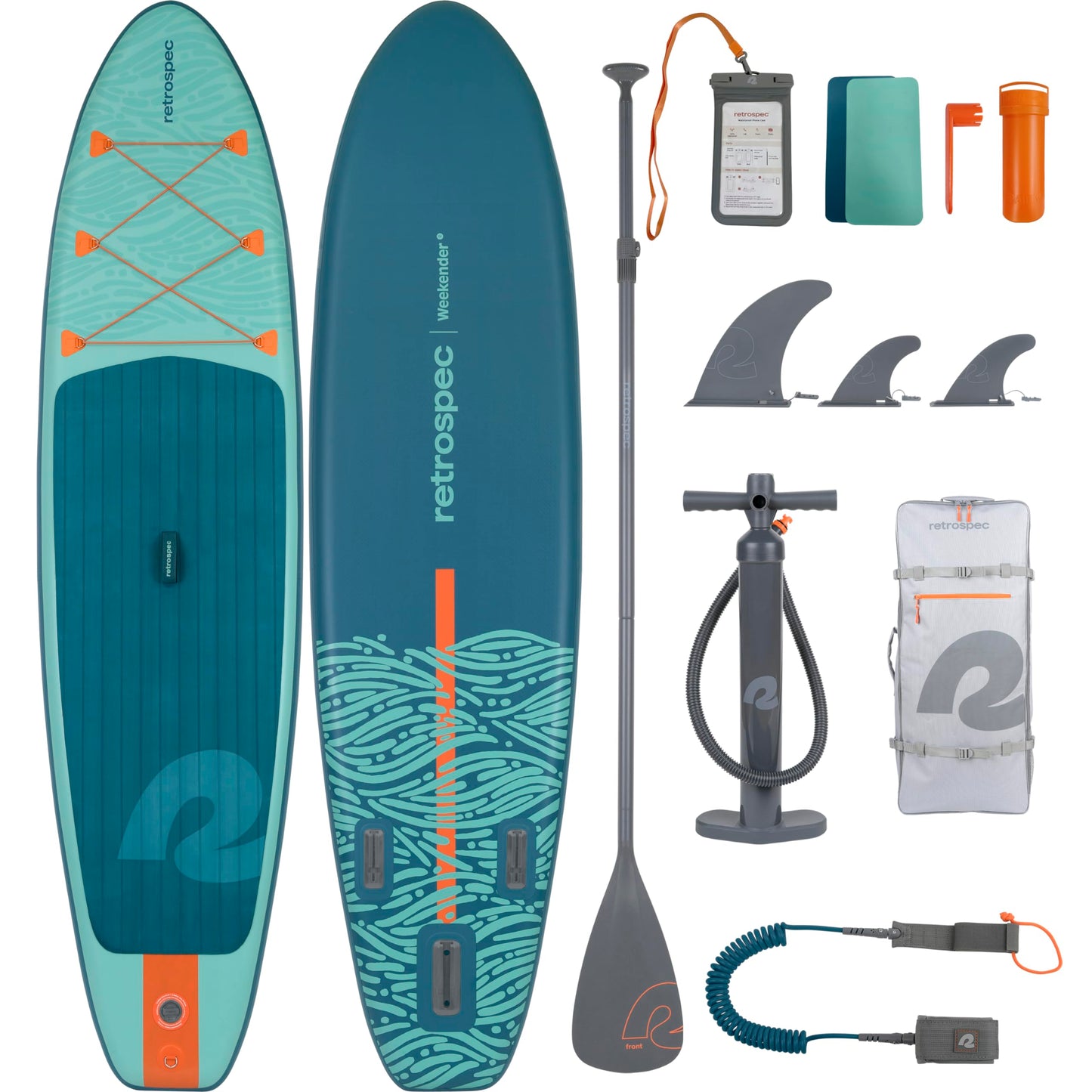 Retrospec Weekender Inflatable Stand Up Paddle Board Includes Paddle, Pump, and Accessories 10’6” Lightweight iSUP, Puncture Resistant Inflatable Paddle Board for Adults