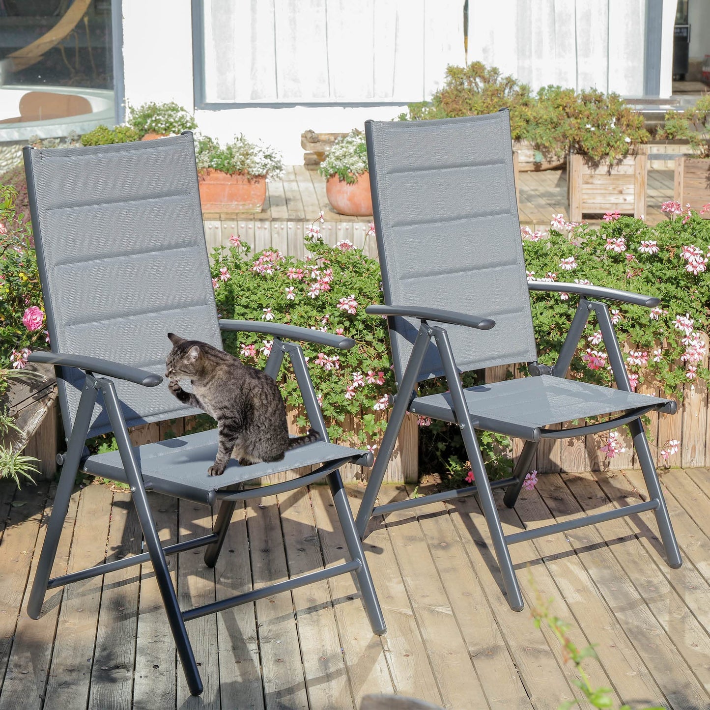 PURPLE LEAF Outdoor Dining Chairs Patio Folding Chairs