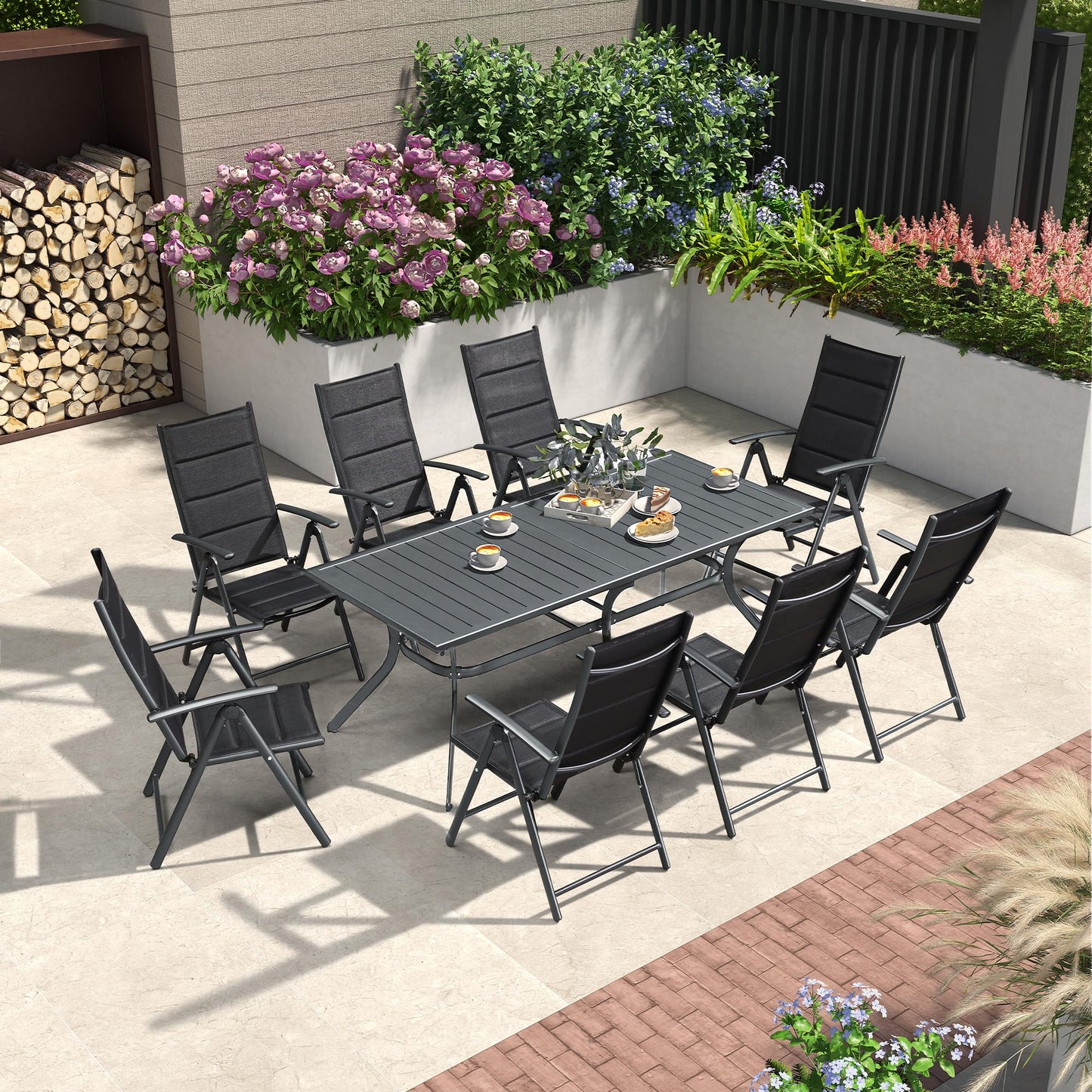 PURPLE LEAF Outdoor Dining Chairs Patio Folding Chairs
